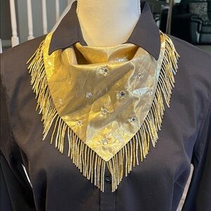 Rodeo Queen Gold Beaded Scarf